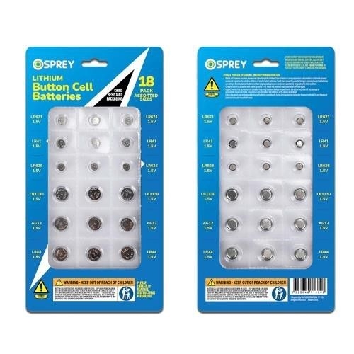 BATTERY BUTTON CELL ASSORTED 18s