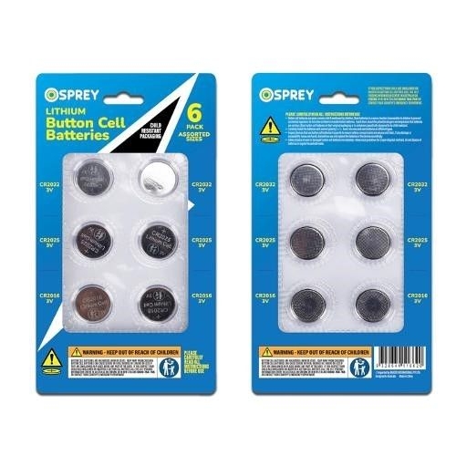 BATTERY BUTTON CELL ASSORTED 6s