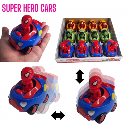 SUPER HERO FRICTION CAR (3 ASSTD) DISP 12