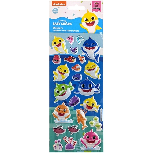 BABY SHARK PUFFY STICKERS 3 SHEETS